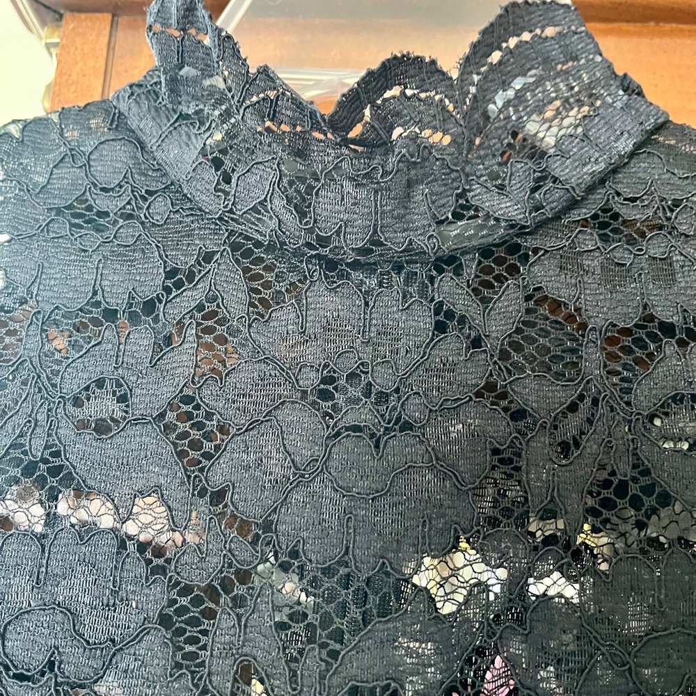 Evan Picone Black Floral Lace Long Sleeve Dress-size 8 excellent condition